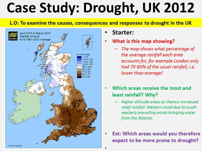 NEW OCR GCSE - Natural Hazards: UK 2012 Drought, Case 