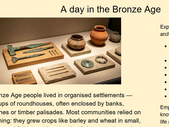 week 2 From Stone Age to Bronze Age - KS2