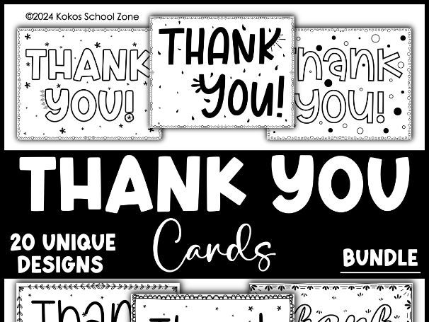 Bundle: Thank You Cards Template - Printable -