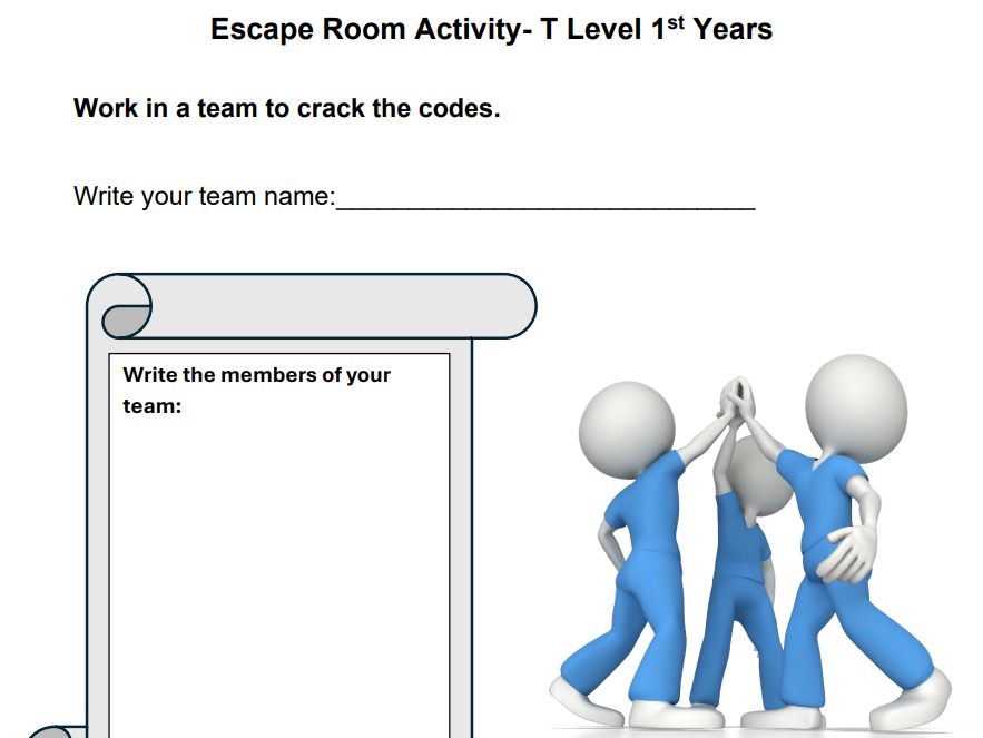 T Level Escape room challenge