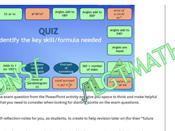 GCSE Exam Qs v Formula Quiz PPt - Question Provided - ready to go