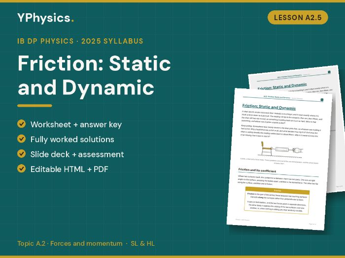 IB DP Physics (2025) A2.5 Static & Dynamic Friction