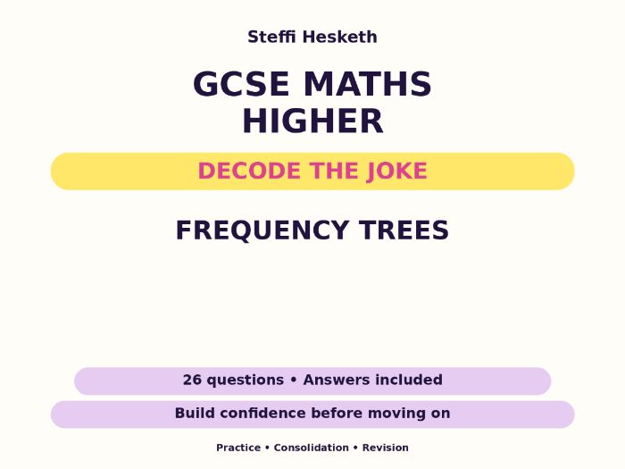 Frequency Trees | GCSE Decode the Joke + Answers