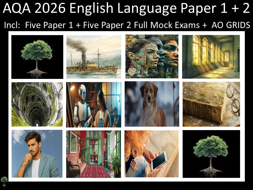 Ten AQA 2026 English Language Paper 1 + 2 Mocks | AO GRIDS