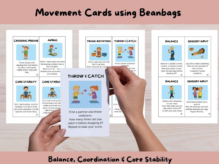Beanbag Movement Activity Cards | Balance & Coordination