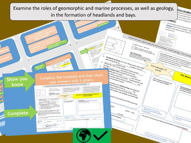 OCR A Level : Coastal Landscapes - Formation of Headlands and Bays.