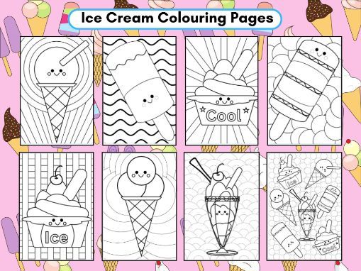 Ice Cream Colouring Pages