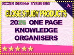AQA Media Studies GCSE 2026 Exams Close Study Product Knowledge Organisers:  1 Page Overviews