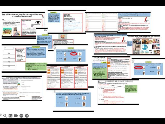 AQA GCSE Sociology: Education- Class differences in achievement (Banding, Setting and Streaming)
