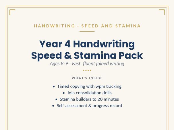 Year 4 Handwriting Speed and Stamina Pack