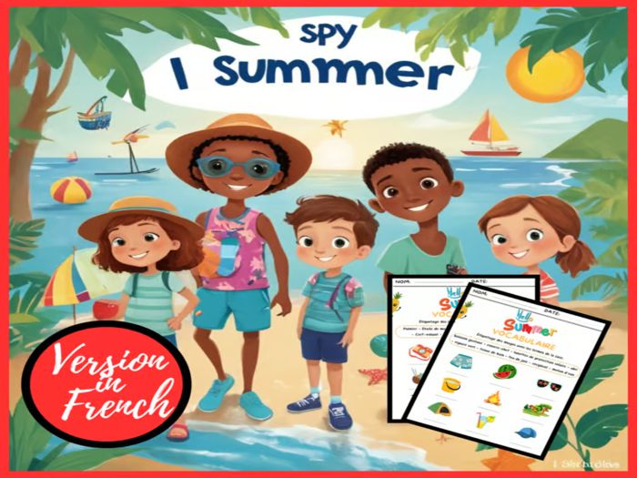 Summer Vocabulary Activity: I Spy Game - Vocabulary Summer for Kids in French