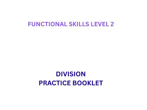 FS L2 Maths: Division Practice Pack