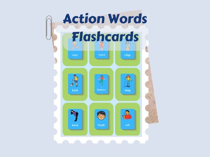 29 Action Verbs Flashcards | Preschool & ESL
