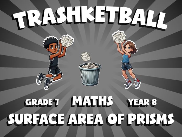 Surface Area of Prisms TRASHKETBALL Maths Game | No-Prep Year 8 Review Activity