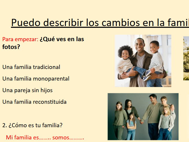 A Level Spanish - Changes in Family Life