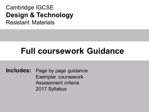 igcse design and technology coursework examples