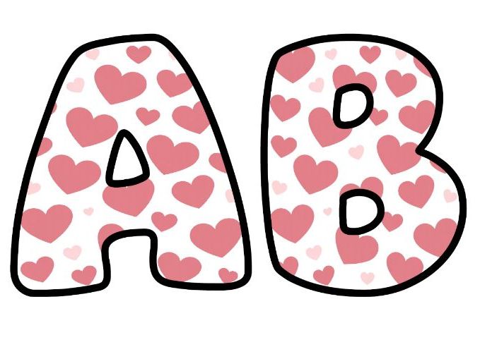 Pink Hearts Loving Lettering Set | Classroom Display | Upper & Lowercase, 0-9 and Signs