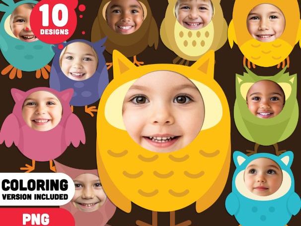 Owl Body Templates, Add Your Own Face Printable Craft, Cute Woodland Owls