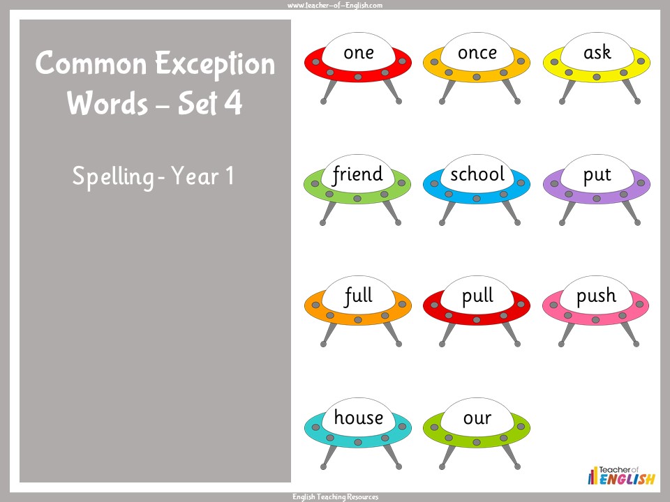 Common Exception Words - Set 4 - Year 1 Spelling