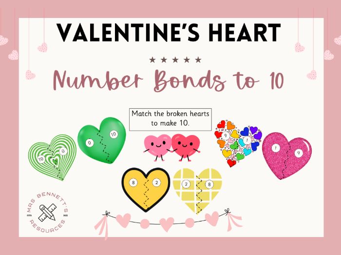 Valentine's Number Bonds to 10 Hearts