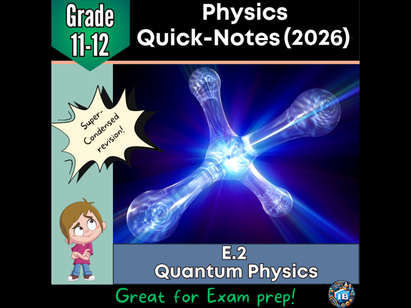 IB DP Physics: E.2 Quantum Physics – Condensed Topic Revision Notes (2026)