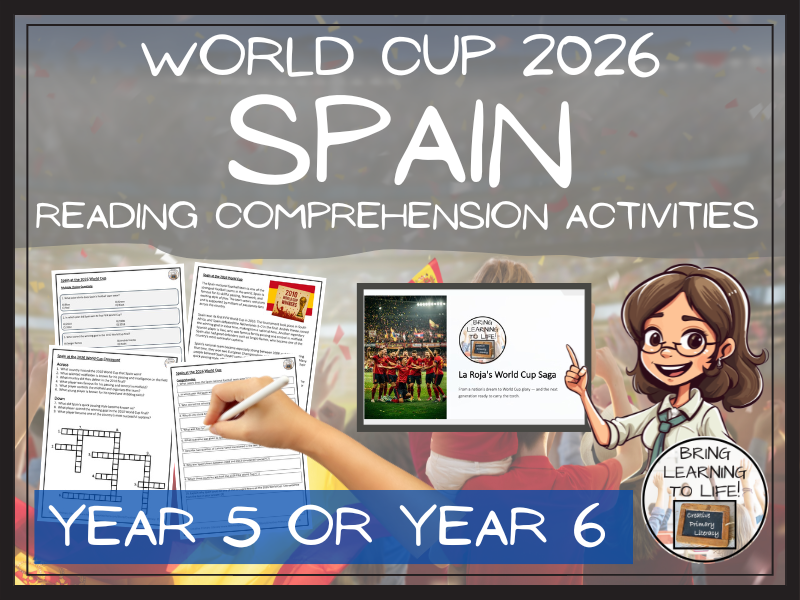 Spain World Cup 2026 Reading Comprehension Activities | Year 5 or Year 6