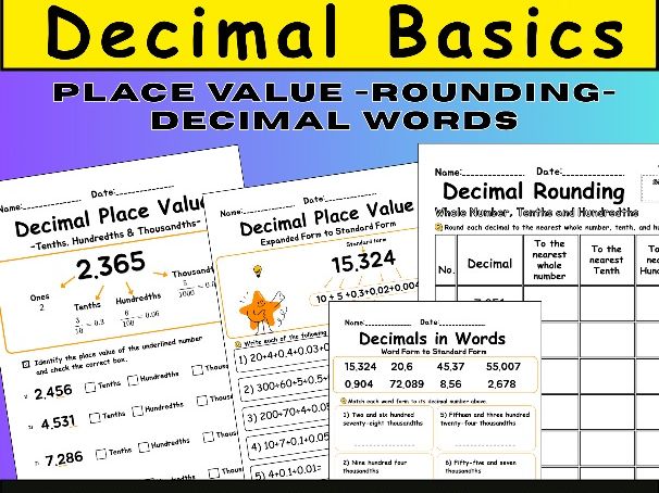 Decimals Worksheets Year 5-6 | KS2 Maths