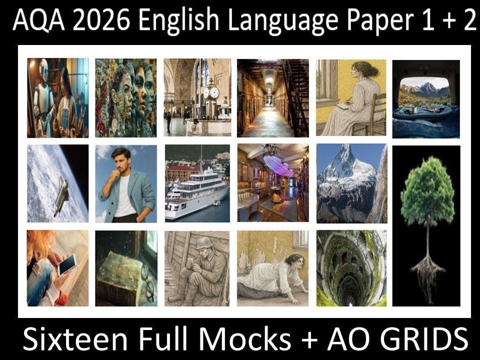 Sixteen AQA 2026 English Language Paper 1 + 2 | AO GRIDS