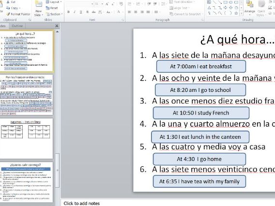 La hora - Telling the time