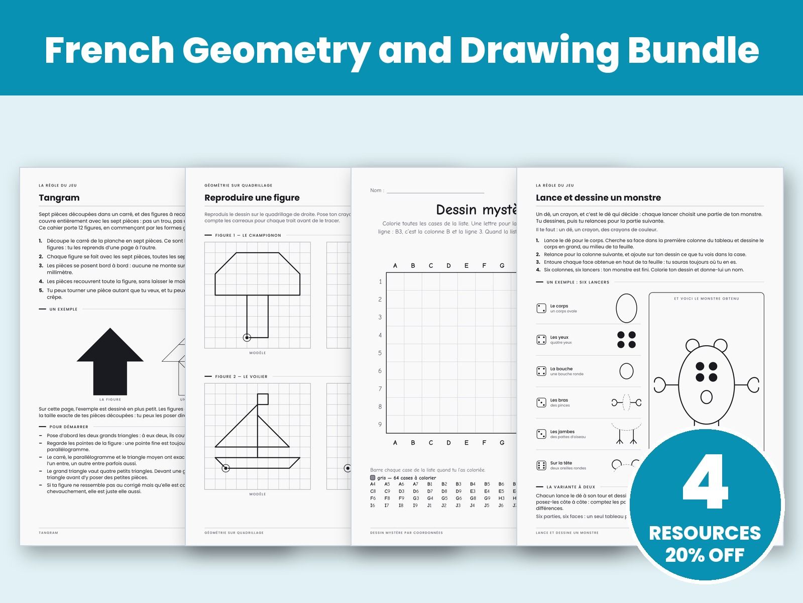 French Geometry and Drawing Bundle