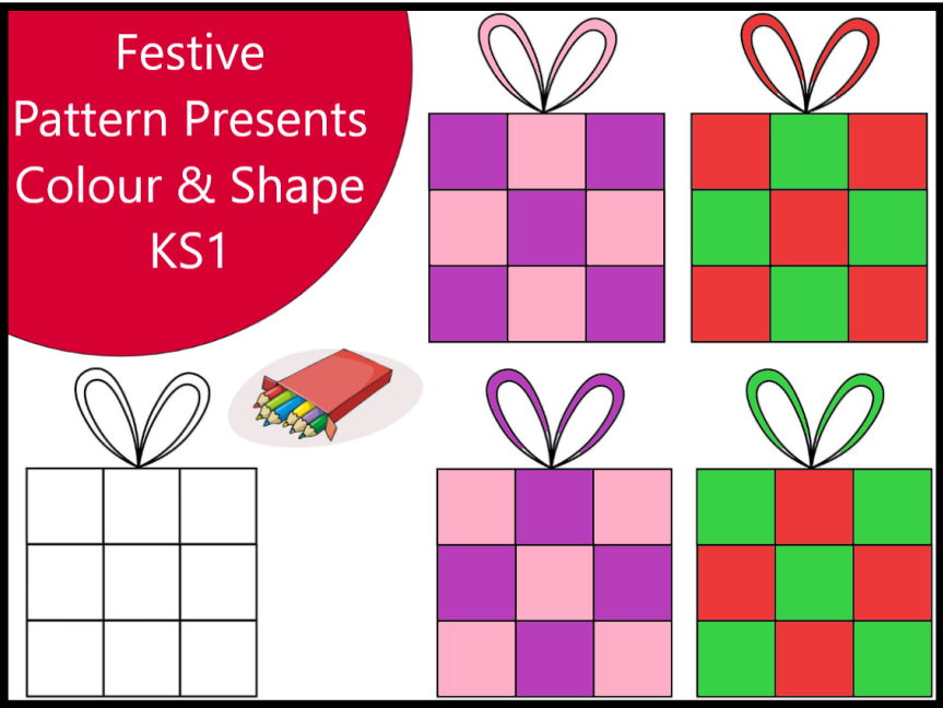 Festive Pattern Presents -Colour & Shape