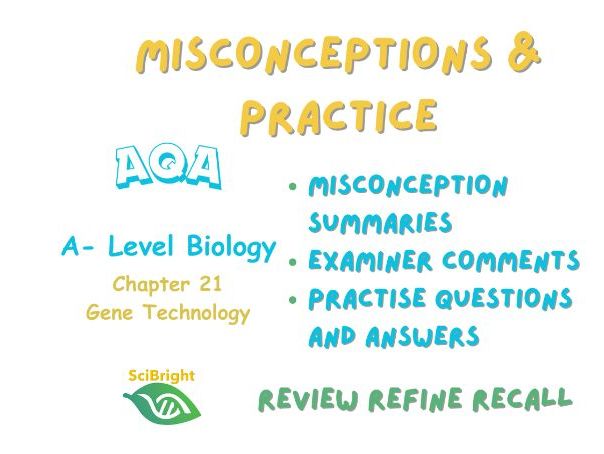 AQA A level Biology Revision 2026 Misconceptions & Practice Gene Technology Chapter 21