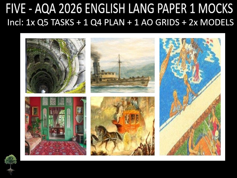 FIVE - AQA PAPER 1 | 2026 FULL MOCKS | Q5 TASKS | Q4 PLAN |AO GRIDS | MODELS
