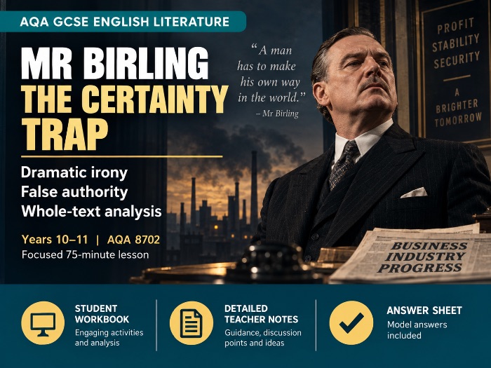 An Inspector Calls Mr Birling Dramatic Irony Lesson