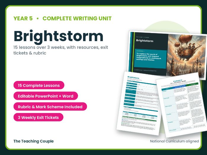 Brightstorm | Year 5 English Unit | 15 Complete Lessons + Resources + Mark Scheme