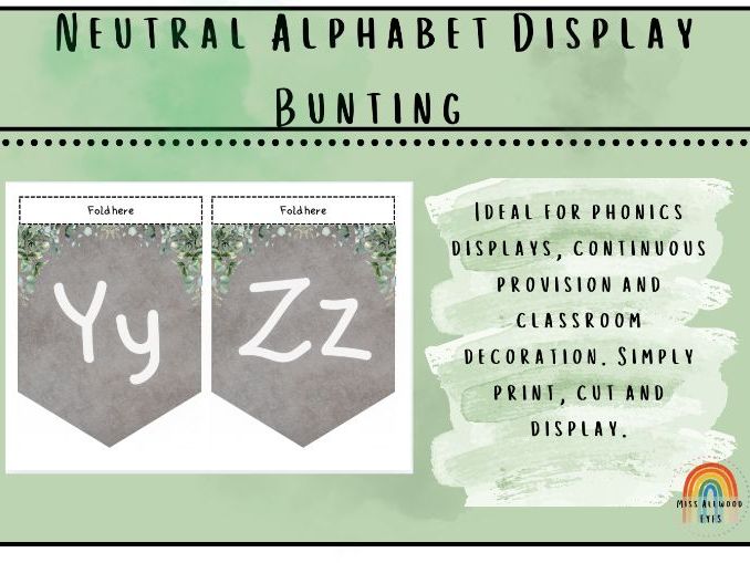 Neutral Alphabet Display Bunting