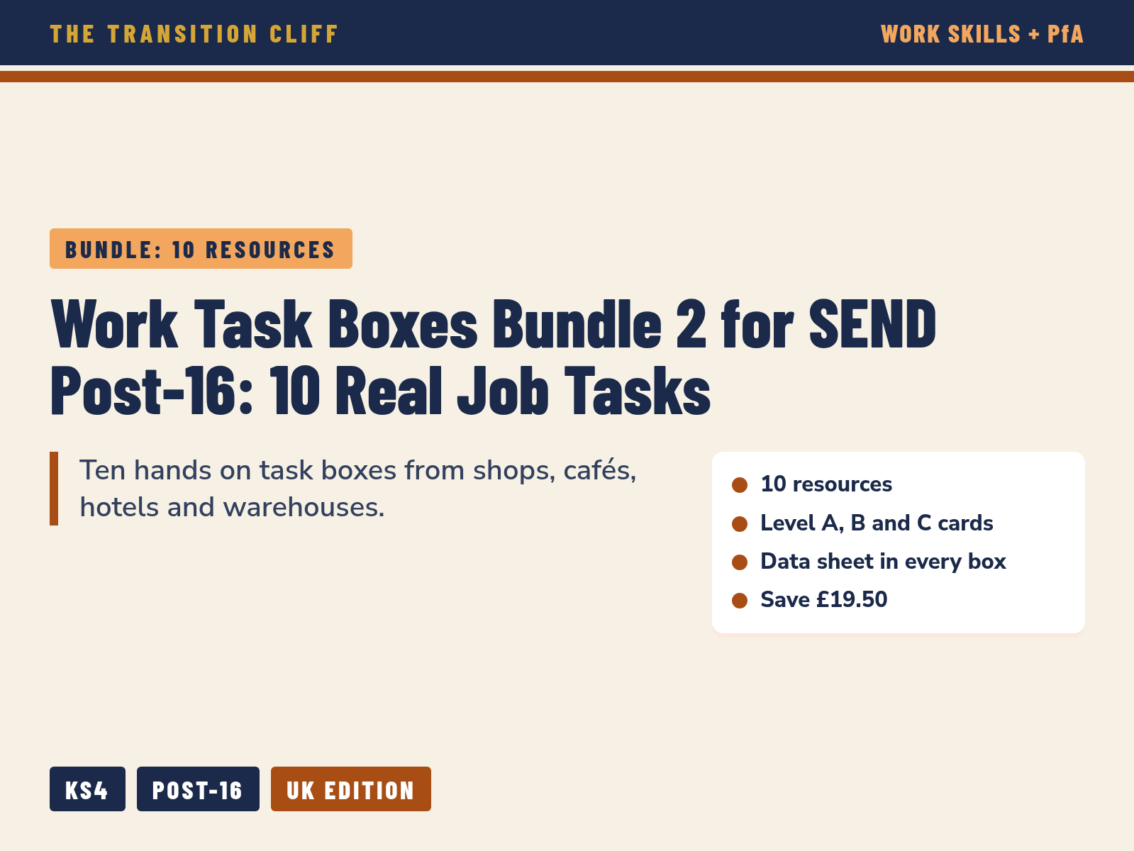 Work Task Boxes Bundle 2 for SEND Post-16: 10 Real Job Tasks