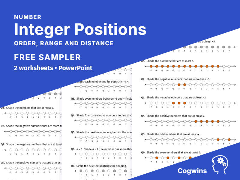 Integer Positions: Order, Range and Distance | Free Sampler