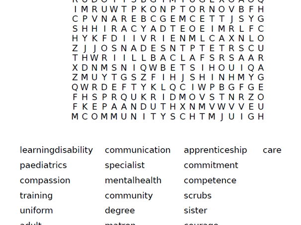 Nursing Wordsearch