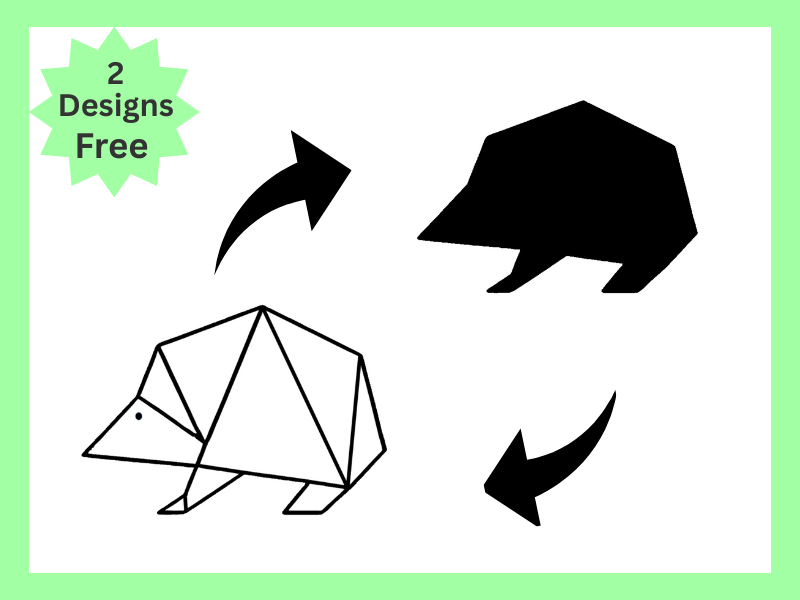 Geometric Animal Shape Puzzles – Color, Cut, and Match with Shadows Activity
