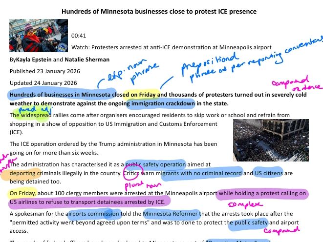 Annotated A Level English Lang extracts P1
