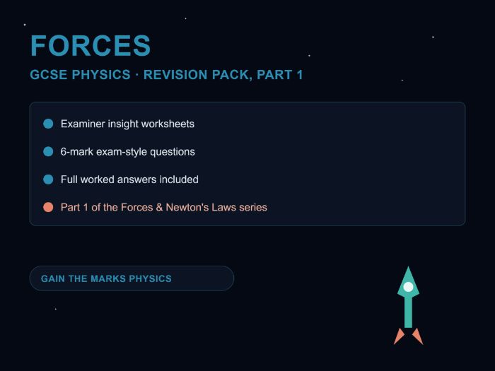 GCSE Physics Forces Revision Pack (Part 1) – Examiner Insight Worksheets + 6 Mark Q's + Answers