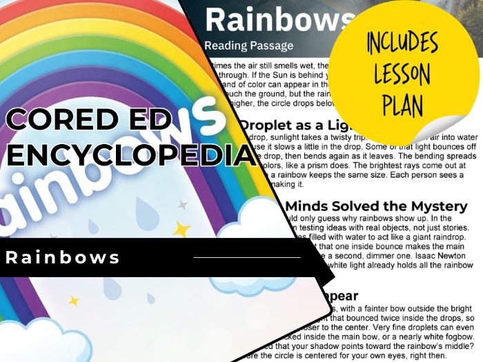 Rainbows Reading Comprehension Passage - Cored Ed Encyclopedia