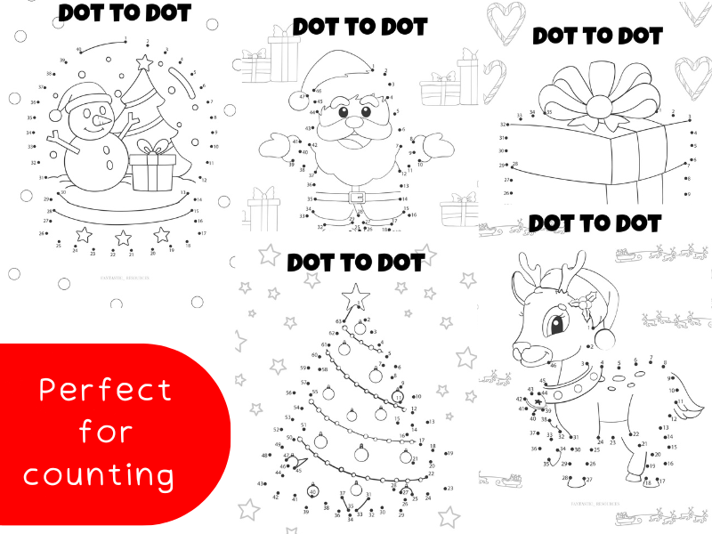 Christmas Dot-to-Dot Activity Pack (10 Pages) | EYFS & KS1 | Fine Motor & Number Skills