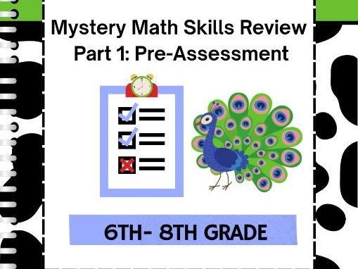 Math Skills Review Pre-Assessment | Grades 6th-8th