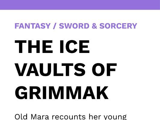 The Ice Vaults of Grimmak - Fantasy / Sword and Sorcery