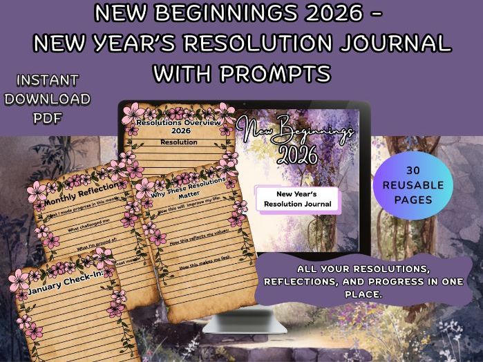 2026 New Year’s Resolution Journal–Goal-Setting Workbook for Teachers and Parents