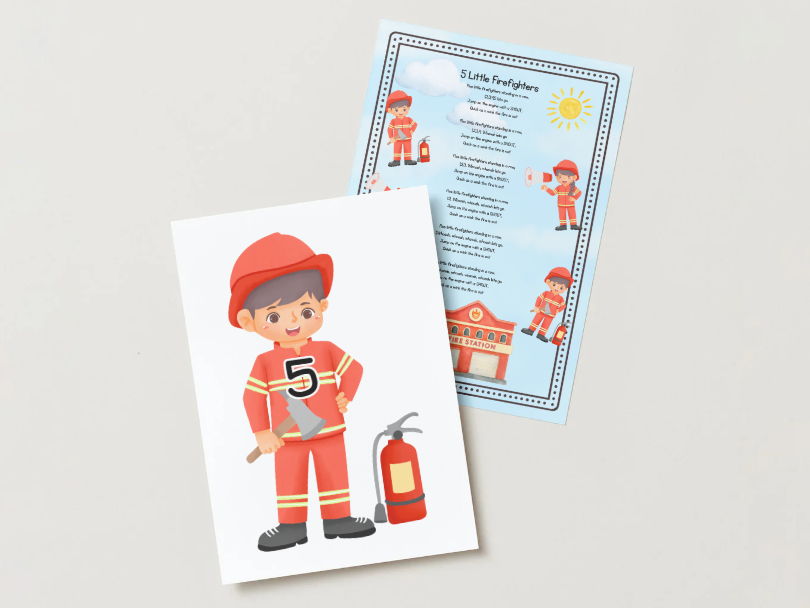 Five Little Firefighters – Nursery Rhyme Resource