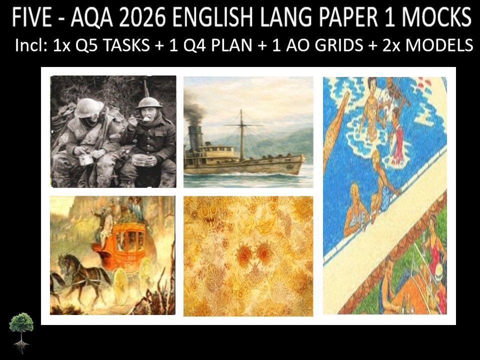 FIVE - AQA PAPER 1 | 2026 FULL MOCKS | Q5 TASKS | Q4 PLAN |AO GRIDS | MODELS