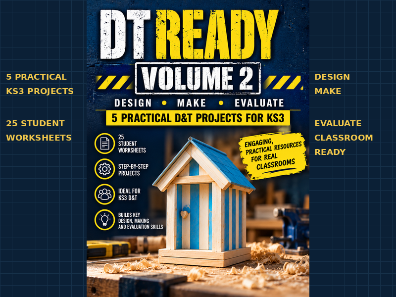 DT READY Volume 2 | 5 KS3 Design & Technology Projects | 25 Printable Worksheets